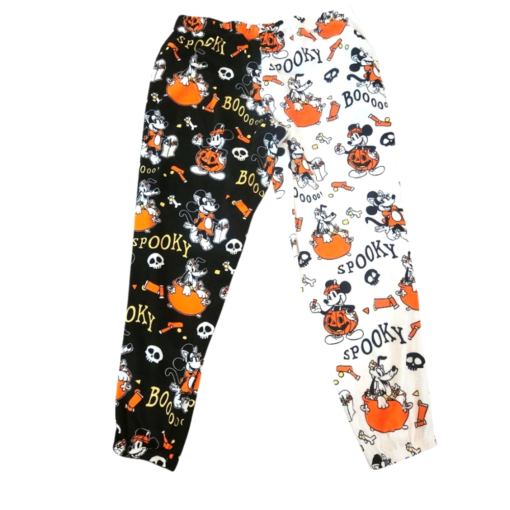 Disney Mickey Mouse Spooky Halloween Theme Ladies Large Pajama Pants Drawstring - Picture 2 of 7